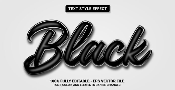 Text Style with Black Color Theme. Editable Text Style Effect.