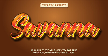 Text Style with Savanna Theme. Editable Text Style Effect.