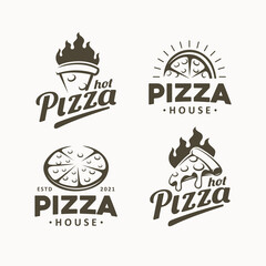 pizza vector logo template set