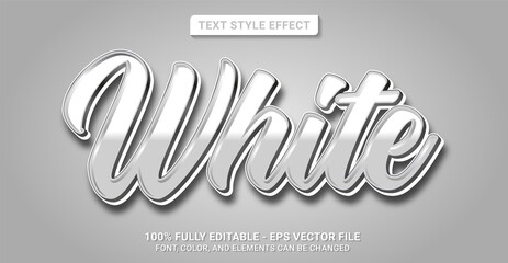 Text Style with White Color Theme. Editable Text Style Effect.