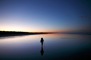 A man hiking alone with a backpack