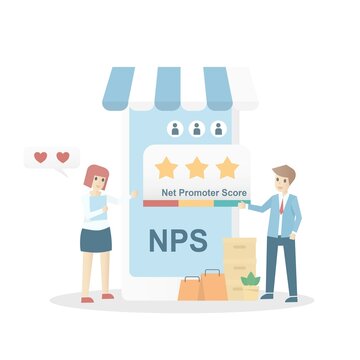 net promoter score,NPS,marketing business concept,Customers are rating their satisfaction with your product or service,Vector illustration.