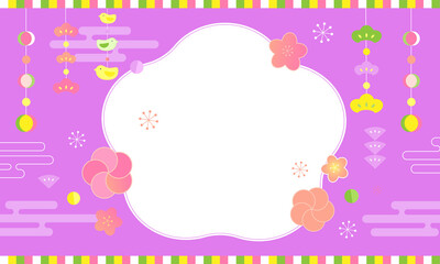 ひなまつり・春のデザインイラスト・バナー素材