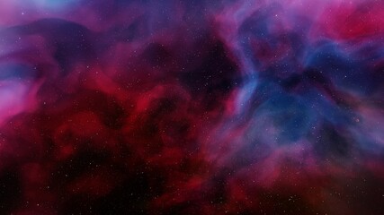 nebula gas cloud in deep outer space, science fiction illustrarion, colorful space background with stars 3d render