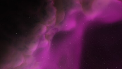 nebula gas cloud in deep outer space, science fiction illustrarion, colorful space background with stars 3d render