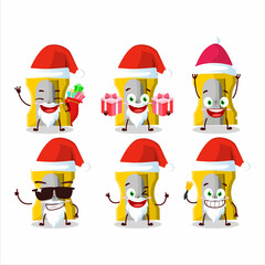 Santa Claus emoticons with yellow pencil sharpener cartoon character
