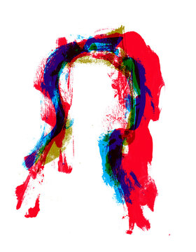 Multicolored Head Silhouette Illustration