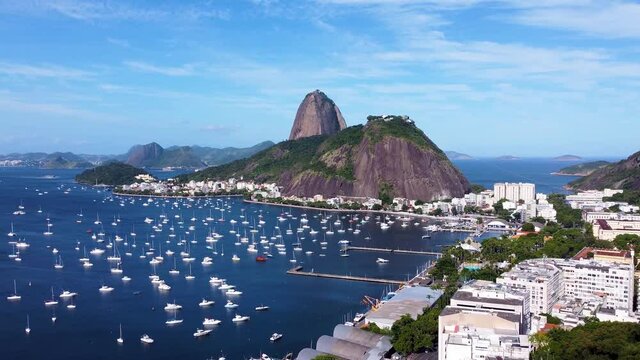 Panoramic aerial view of Rio de Janeiro Brazil. International travel landmark. Vacation destination