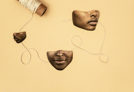 Anonymous faces with string concept