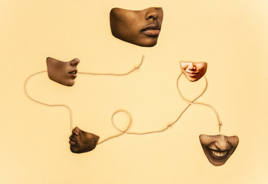 People connected collage.