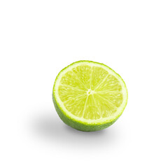 Half ​​Lime on a white background with copy space.