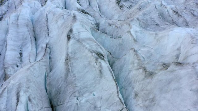Aerial Forward Shot Of Dramatic Glacier White Landscape - Bettmeralp, Switzerland