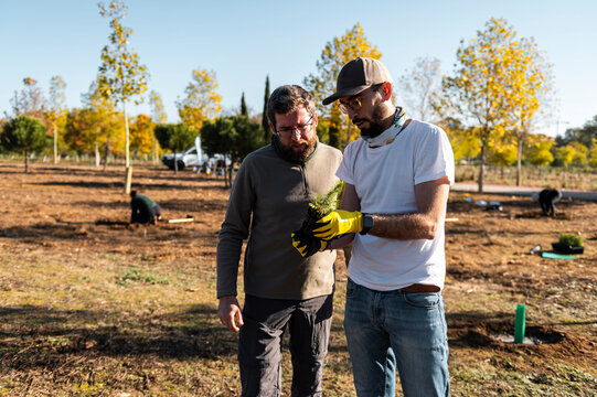 Climate change activist planting trees