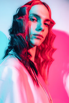 Transgender Portrait In Neon Light