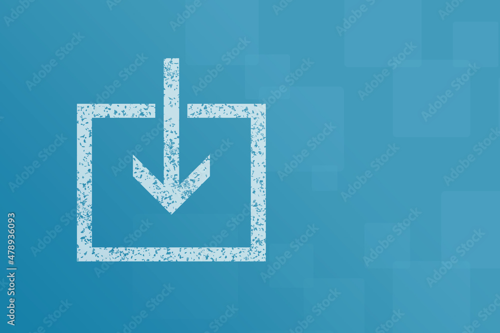 Poster 2d rendering downloading arrow icon