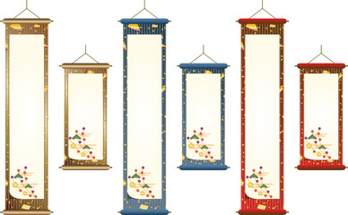 掛軸　巻物　金箔