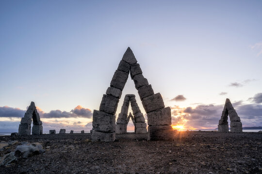 Arctic henge sunrise