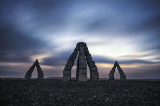 Mystic stone henge in Iceland