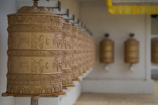 Detail of buddhist prayer wheel