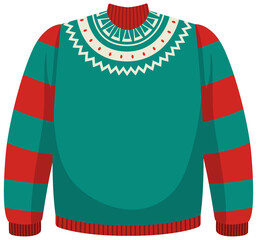 Christmas sweater in cartoon style isolated