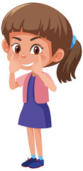 Happy cute girl cartoon character