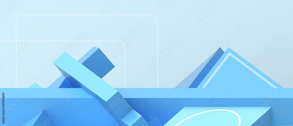 Poster creative idea futuristic geometric shape background and digital concept for origami architecture on 
