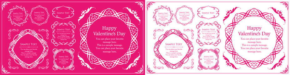 バレンタインデーのフレームデザイン。豪華でエレガントな装飾。アンティーク。ビンテージ。ゴージャス。エレガンス。