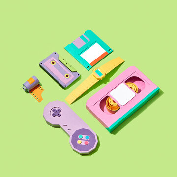 Old-fashioned handcraft paper things.