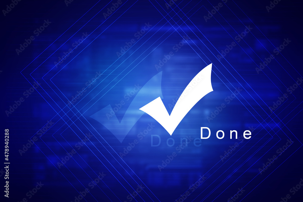 Poster 2d rendering checkbox tick illustration