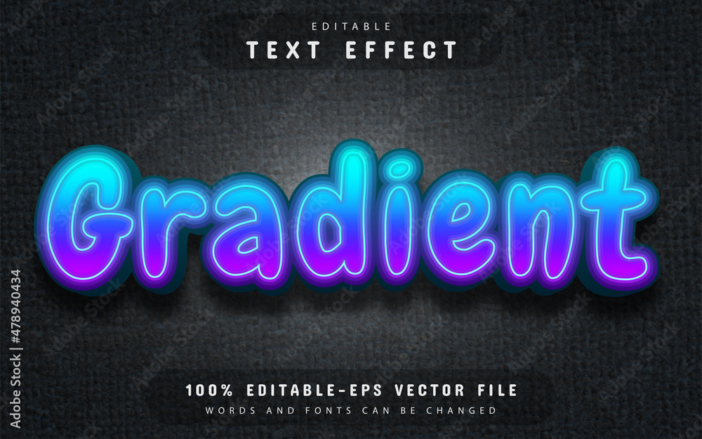Poster 3d gradient text effect editable