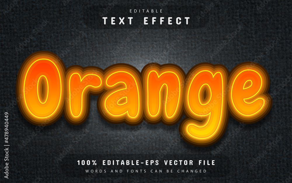 Poster orange 3d text effect with gradient