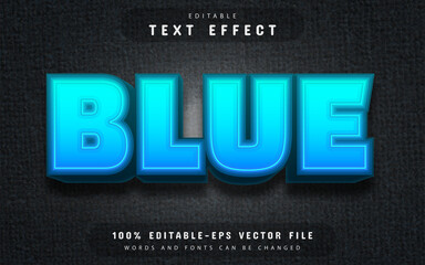 Blue 3d text effect editable