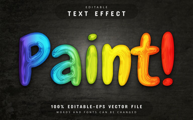 Paint text effect editable