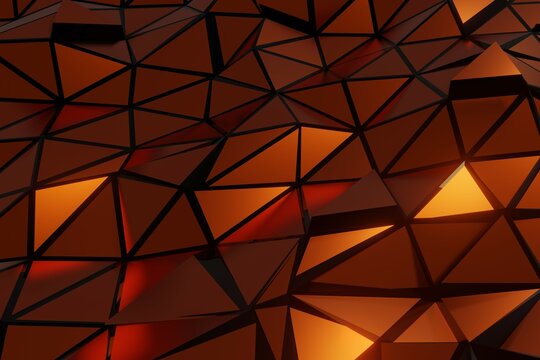 Colored triangles glowing in the dark