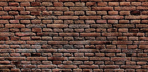 Panele Szklane  Old red brick wall. Texture of old dark brown and red brick wall