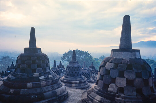 Temple Of Borobodur In Java, Indonesia