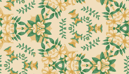 Green Yellow Textile Seamless Pattern