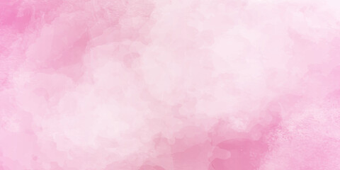 Obraz premium Pink watercolor background. Digital drawing. Pink watercolor background painting with abstract fringe and bleed. 