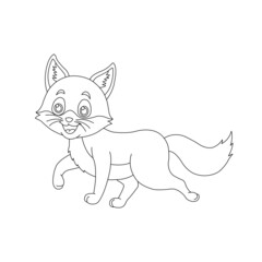 Coloring page outline of cute cat. Animal Coloring page cartoon vector illustration