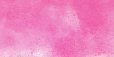 Watercolor pink background painting. Pastel colored background, pink and orange, warm painted colors. Stains on paper texture.