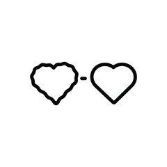 Black line icon for res heart
