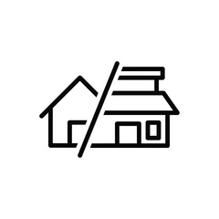 Black line icon for restored