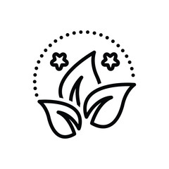 Black line icon for bio plant