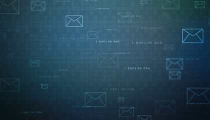 2d illustration abstract digital binary data on computer screen