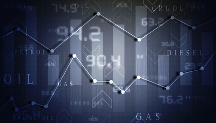 2d rendering Stock market online business concept. business Graph
