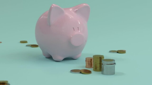 Piggy Bank Finance 3D illustration pink movie