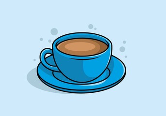 Flat cute design of coffee cup