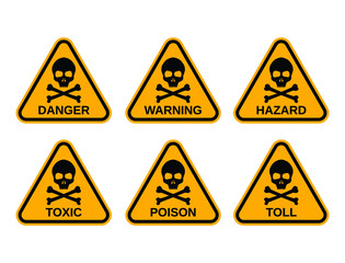 Obraz premium danger warning hazard toxic poison and toll sign