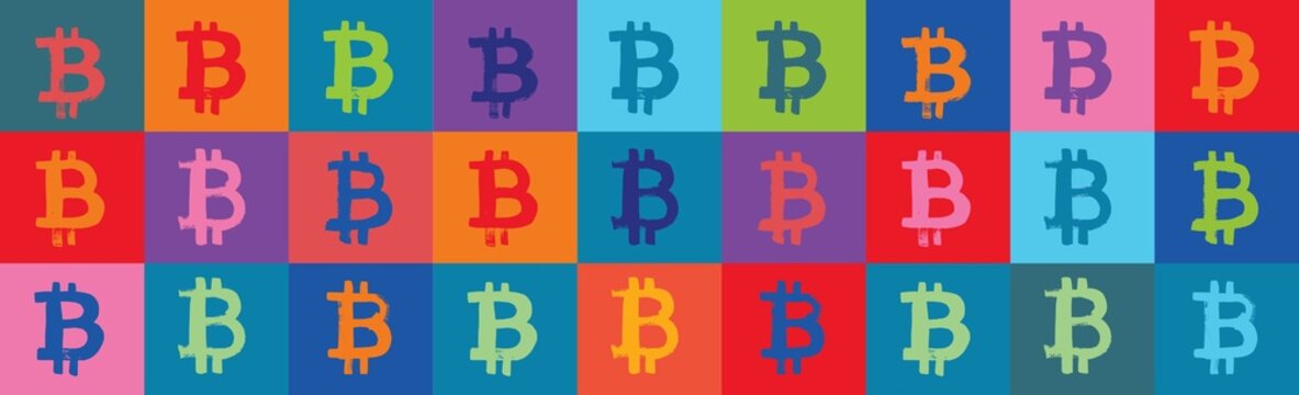 Wide Format Bitcoin Pattern Banner
