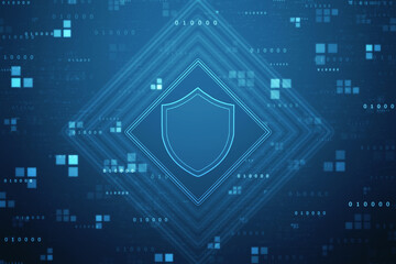 2d illustration Security concept - shield